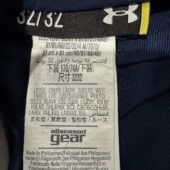 Under Armour Pants Mens 32x32 Navy AllSeason Gear Loose Fit Golf Nylon Stretch - Picture 3 of 9
